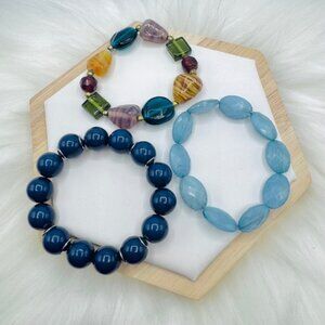 Multicolor Beaded Bracelet Lot of 3